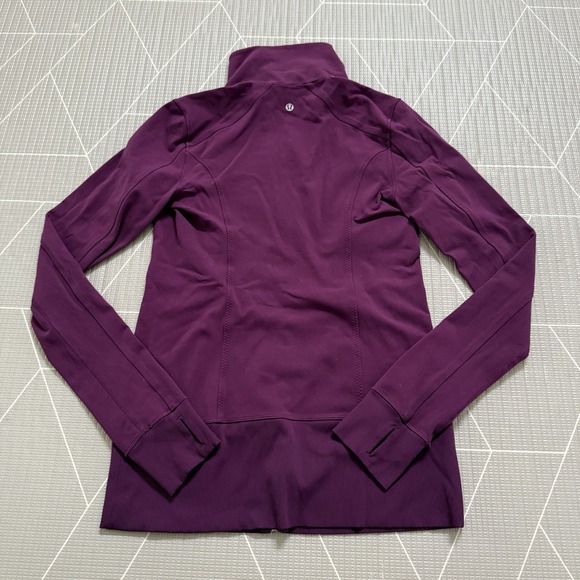 Lululemon Nice Asana Jacket Size 6-8 Plum Low Stripe Raspberry Glo - Picture 2 of 9